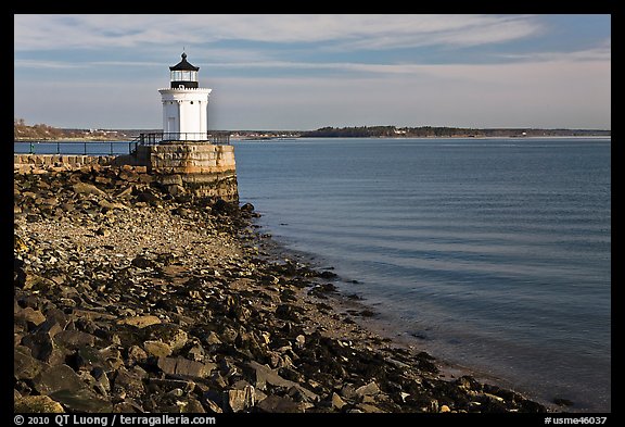 Bug Light and breakwater. Portland, Maine, USA (color)