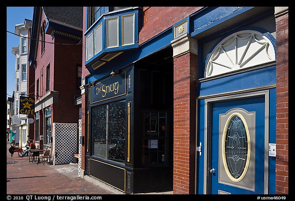 Colorful buildings and sidewalk. Portland, Maine, USA (color)