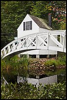 House and arched bridge. Maine, USA (color)