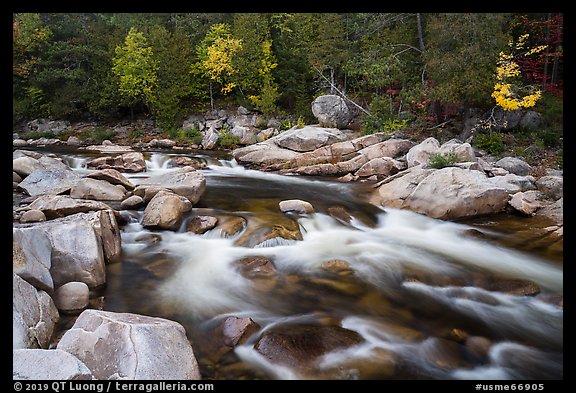 Orin Falls of the Wassatotaquoik Stream. Katahdin Woods and Waters National Monument, Maine, USA (color)
