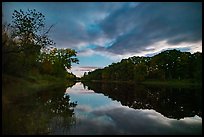 East Branch Penobscot River from Lunksoos Camp at night. Katahdin Woods and Waters National Monument, Maine, USA ( color)