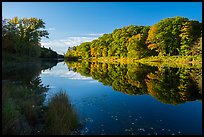 East Branch Penobscot River from Lunksoos Camp, early morning. Katahdin Woods and Waters National Monument, Maine, USA ( color)