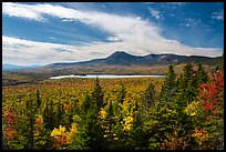 Katahdin and Katahdin Lake from Barnard Mountain. Katahdin Woods and Waters National Monument, Maine, USA ( color)