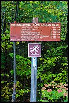 International Appalachian Trail sign. Katahdin Woods and Waters National Monument, Maine, USA ( color)