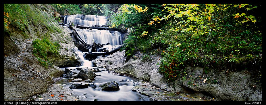 Waterfall in autumn. Upper Michigan Peninsula, USA (color)