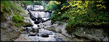 Waterfall in autumn. Upper Michigan Peninsula, USA (Panoramic color)