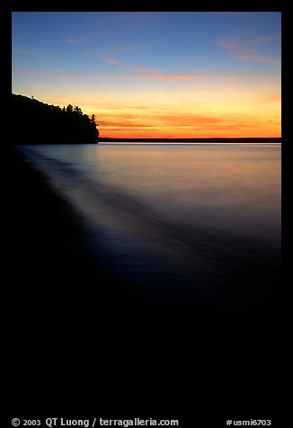 Sunset over Lake Superior, Pictured Rocks National Lakeshore. Upper Michigan Peninsula, USA (color)