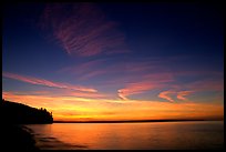 Sunset over Lake Superior,  Pictured Rocks National Lakeshore. Upper Michigan Peninsula, USA (color)