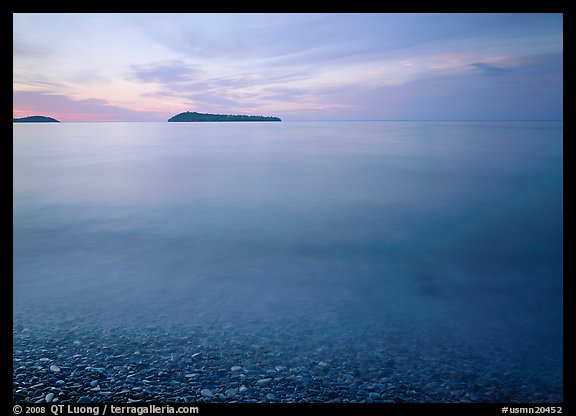 Islands in Lake Superior at dawn. Minnesota, USA (color)