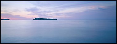 Dawn lakescape, Lake Superior. Minnesota, USA (Panoramic color)