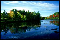 Trees reflected in river, Banning State Park. Minnesota, USA ( color)