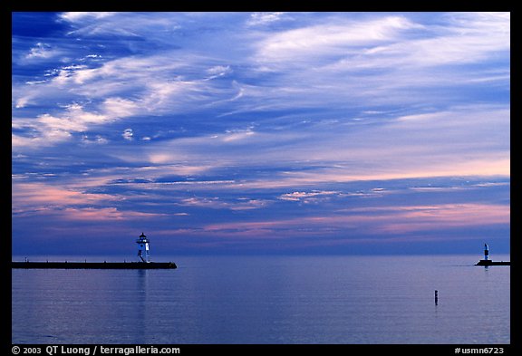 Harbor on Lake Superior at Sunset. Minnesota, USA