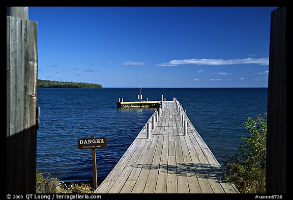 Pier on Lake Superior, Grand Portage National Monument. Minnesota, USA (color)