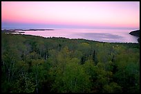 Forests and Lake Superior at Dusk. Minnesota, USA ( color)