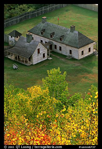 Historic Stockade site, Grand Portage National Monument. Minnesota, USA (color)
