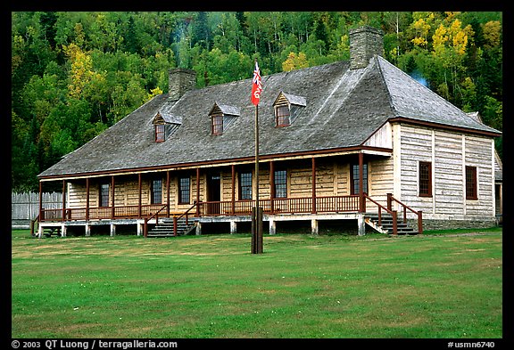 Historic Great Hall in Stockade site, Grand Portage National Monument. Minnesota, USA