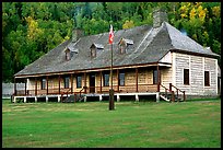 Historic Great Hall in Stockade site, Grand Portage National Monument. Minnesota, USA (color)