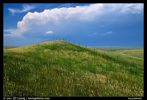 Grassy hills. North Dakota, USA (color)
