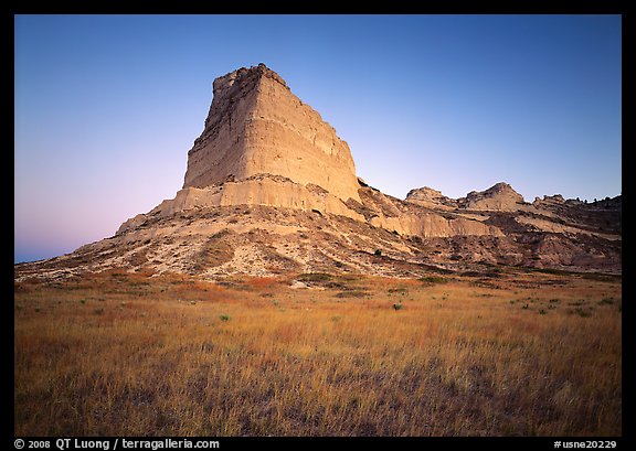 Scotts Bluff at sunrise. Scotts Bluff National Monument. Nebraska, USA