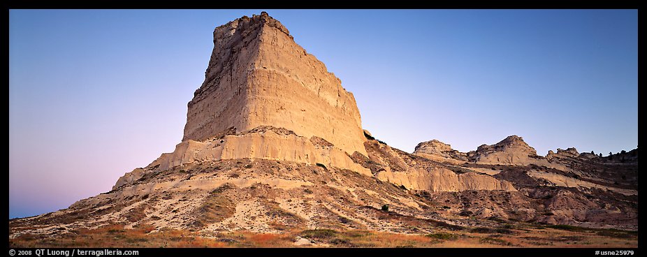 Scott's bluff at dawn,  Scotts Bluff National Monument. Nebraska, USA (color)