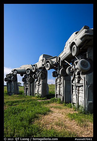 Car sculpture, Carhenge. Alliance, Nebraska, USA (color)