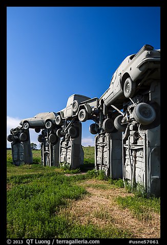 Car sculpture, Carhenge. Alliance, Nebraska, USA (color)