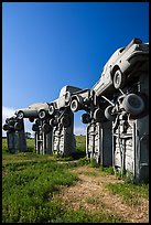 Car sculpture, Carhenge. Alliance, Nebraska, USA (color)