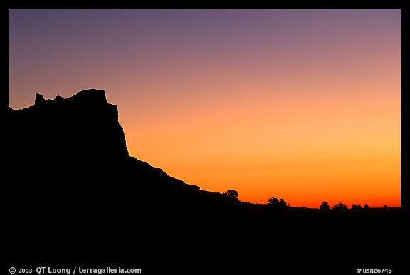 Scotts Bluff profile at sunrise. Scotts Bluff National Monument. Nebraska, USA (color)