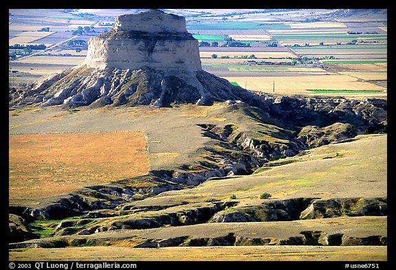 View from Scotts Bluff. Scotts Bluff National Monument. Nebraska, USA (color)