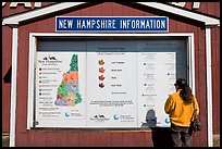 Fall foliage information board. New Hampshire, USA (color)