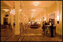 Guests entering Mount Washington hotel, Bretton Woods. New Hampshire, USA ( color)
