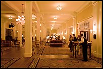 Guests entering Mount Washington hotel, Bretton Woods. New Hampshire, USA ( color)