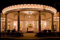 Entrance at night, Mount Washington resort, Bretton Woods. New Hampshire, USA (color)