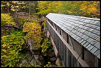 Sentinel Pine covered bridge, Franconia Notch State Park. New Hampshire, USA (color)