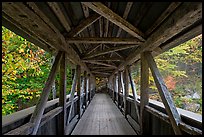 Covered bridge seen from inside, Franconia Notch State Park. New Hampshire, USA