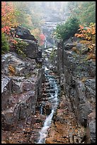 Silver Cascade in Autumn, Crawford Notch State Park. New Hampshire, USA ( color)