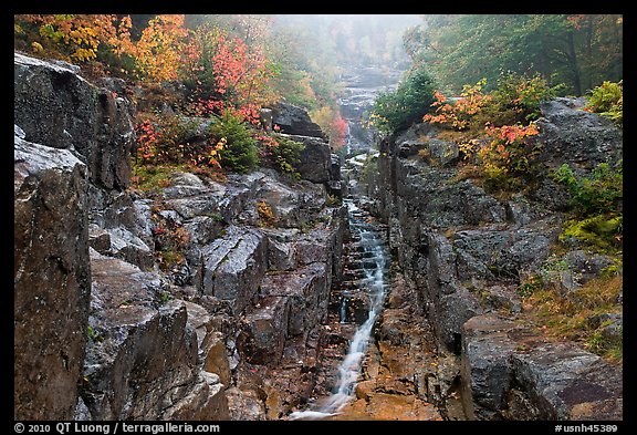 Silver Cascade in the fall, White Mountain National Forest. New Hampshire, USA (color)