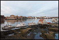 River and Portsmouth skyline. Portsmouth, New Hampshire, USA