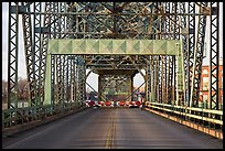 Roadway and lift bridge opening. Portsmouth, New Hampshire, USA