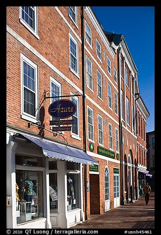 Brick buildings, market square. Portsmouth, New Hampshire, USA (color)