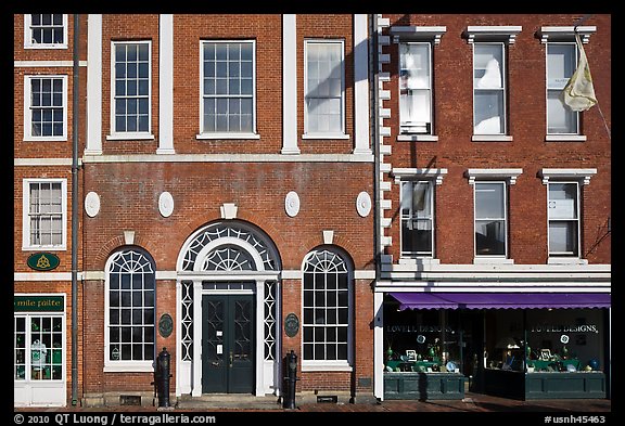 Historic brick facades. Portsmouth, New Hampshire, USA (color)