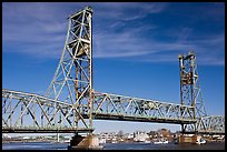 Vertical lift bridge moving upwards. Portsmouth, New Hampshire, USA ( color)