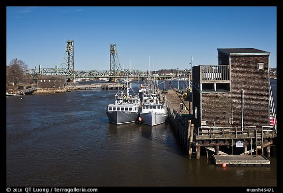 Commercial fishing dock. Portsmouth, New Hampshire, USA (color)