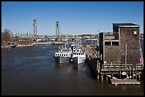 Commercial fishing dock. Portsmouth, New Hampshire, USA (color)