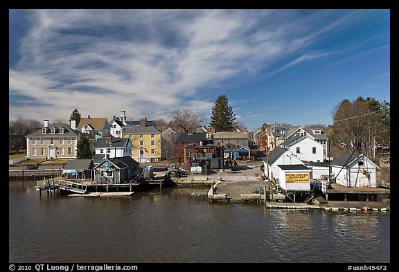 Waterfront houses. Portsmouth, New Hampshire, USA (color)