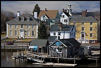 Historic houses on waterfront. Portsmouth, New Hampshire, USA (color)