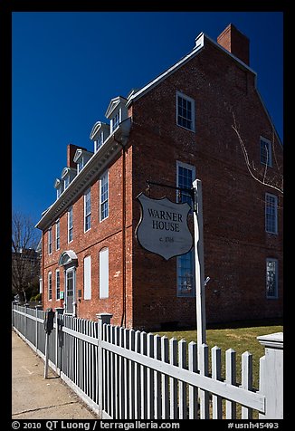 Warner house and fence. Portsmouth, New Hampshire, USA (color)
