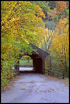 Covered bridge in the fall, Bath. New Hampshire, USA ( color)