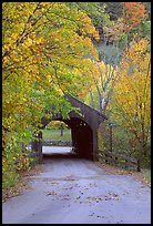 Covered bridge in the fall, Bath. New Hampshire, USA