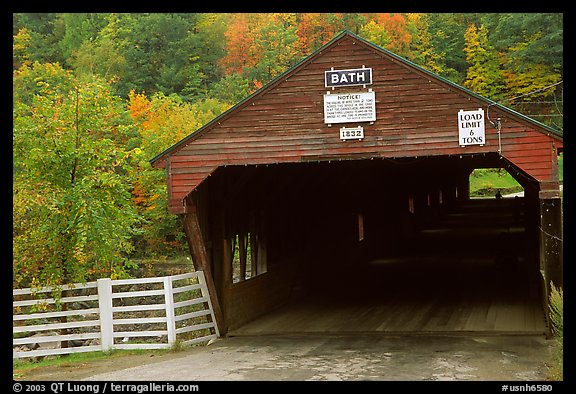Covered bridge, Bath. New Hampshire, USA (color)